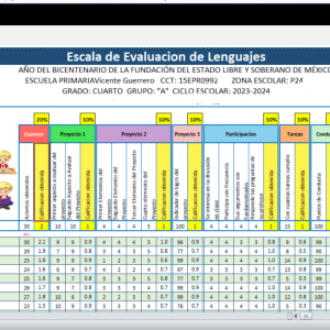 Escala de Evaluación por Proyectos